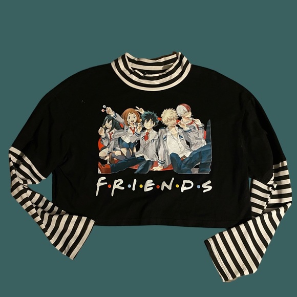 💙4/$28💙 Hot Topic My Hero Academia Friends Twofor Tee sz 14 - Picture 1 of 6